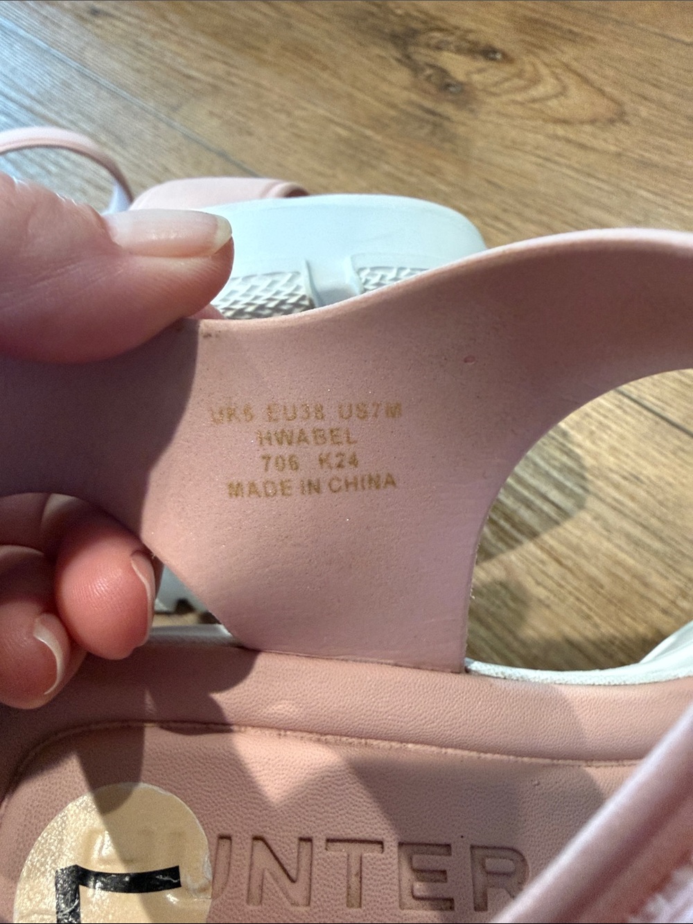 Hunter Blush Pink Platform Sandals with White Sole - Picture 6 of 6